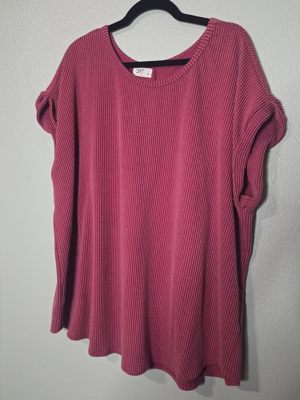 Maurices Coral Round Neck Pullover Ribbed Knit Short Sleeve T-Shirt Plus Size 3X - Picture 3 of 7